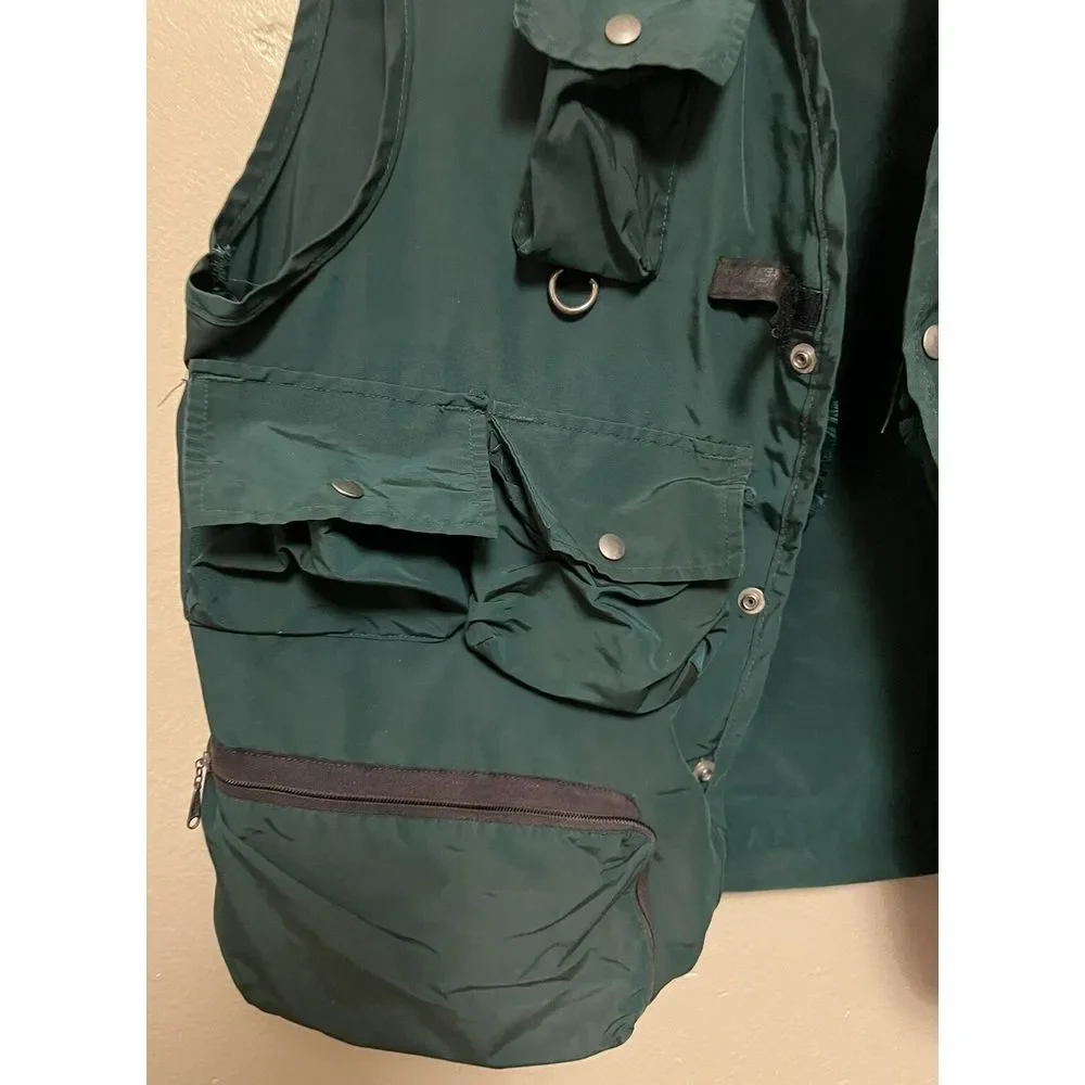 Vtg Western Trails Hunting‎ Fishing Outdoor Vest Green Bend OR Pockets Men's L
